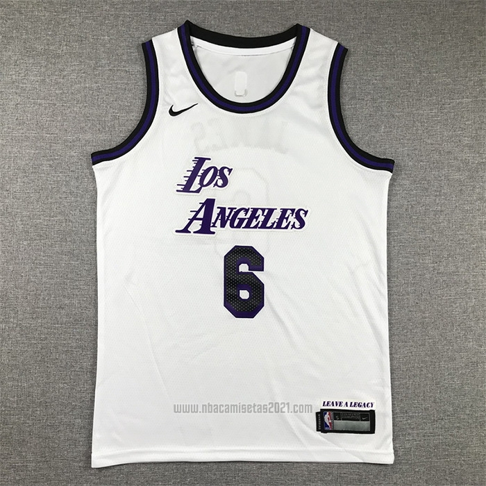 Camiseta Nino Los Angeles Lakers LeBron James #6 Ciudad 2022-23 Blanco